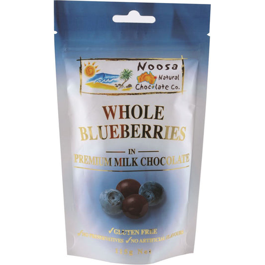 Noosa Natural Choc Co Blueberries in Premium Milk Chocolate 115g