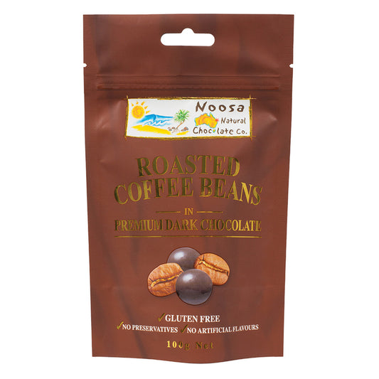 Noosa Natural Choc Co Roasted Coffee Beans in Premium Dark Chocolate 100g