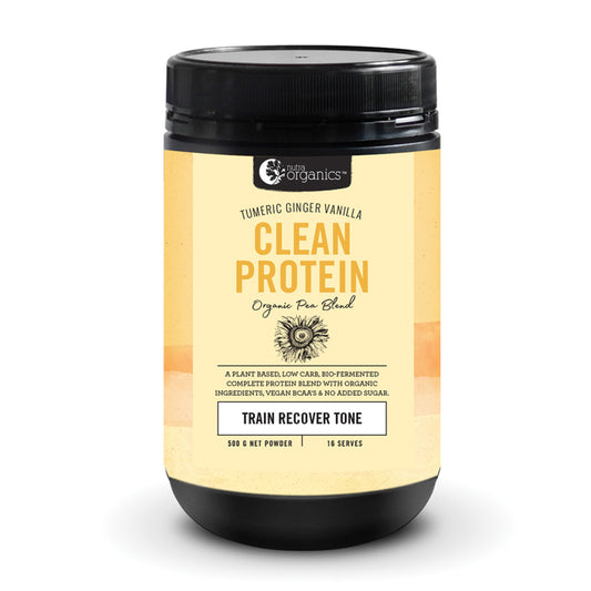Nutra Organics Clean Protein Turmeric Ginger Vanilla (Organic Pea Blend) 500g