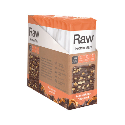 Amazonia Raw Protein Bar Peanut Butter Choc Melt 40g x 10 Display