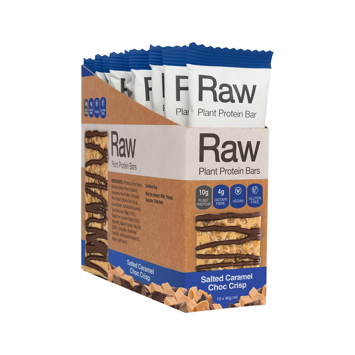 Amazonia Raw Protein Bar Salted Caramel Choc Crisp 40g x 10 Display