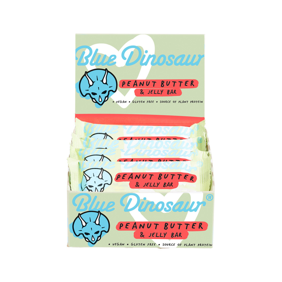 Blue Dinosaur Vegan Peanut Butter Bar and Jelly 45g x 12 Display