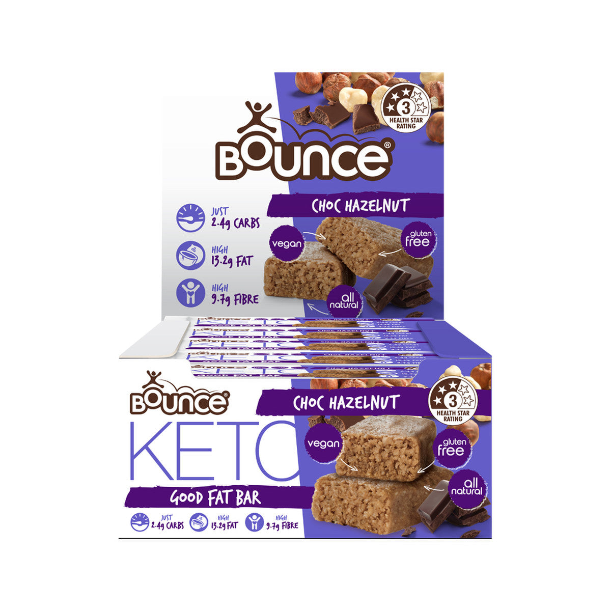 Bounce Keto Good Fat Bar Choc Hazelnut 35g x 15 Display