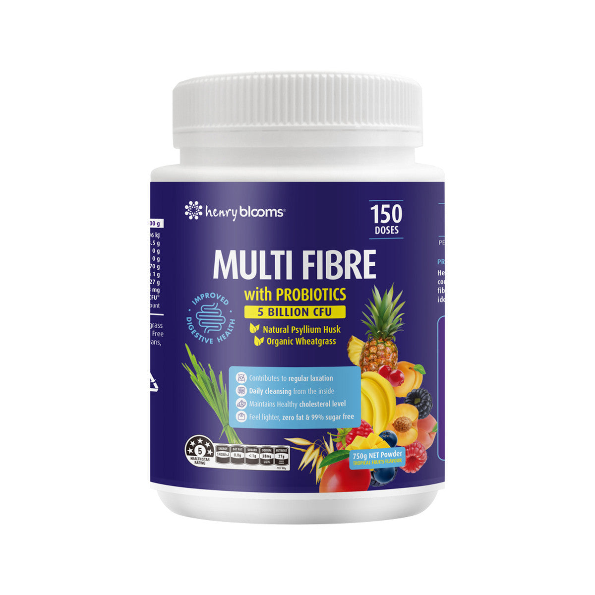 Henry Blooms Multi Fibre with Probiotics (Tropical Fruits) 750g