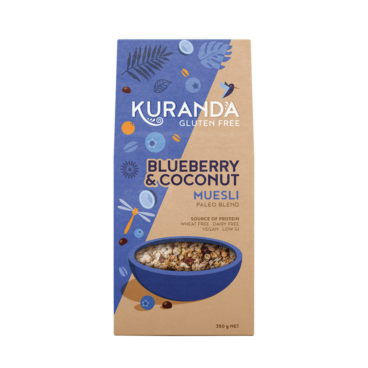 Kuranda Wholefoods Gluten Free Muesli Blueberry & Coconut (Paleo Blend) 350g